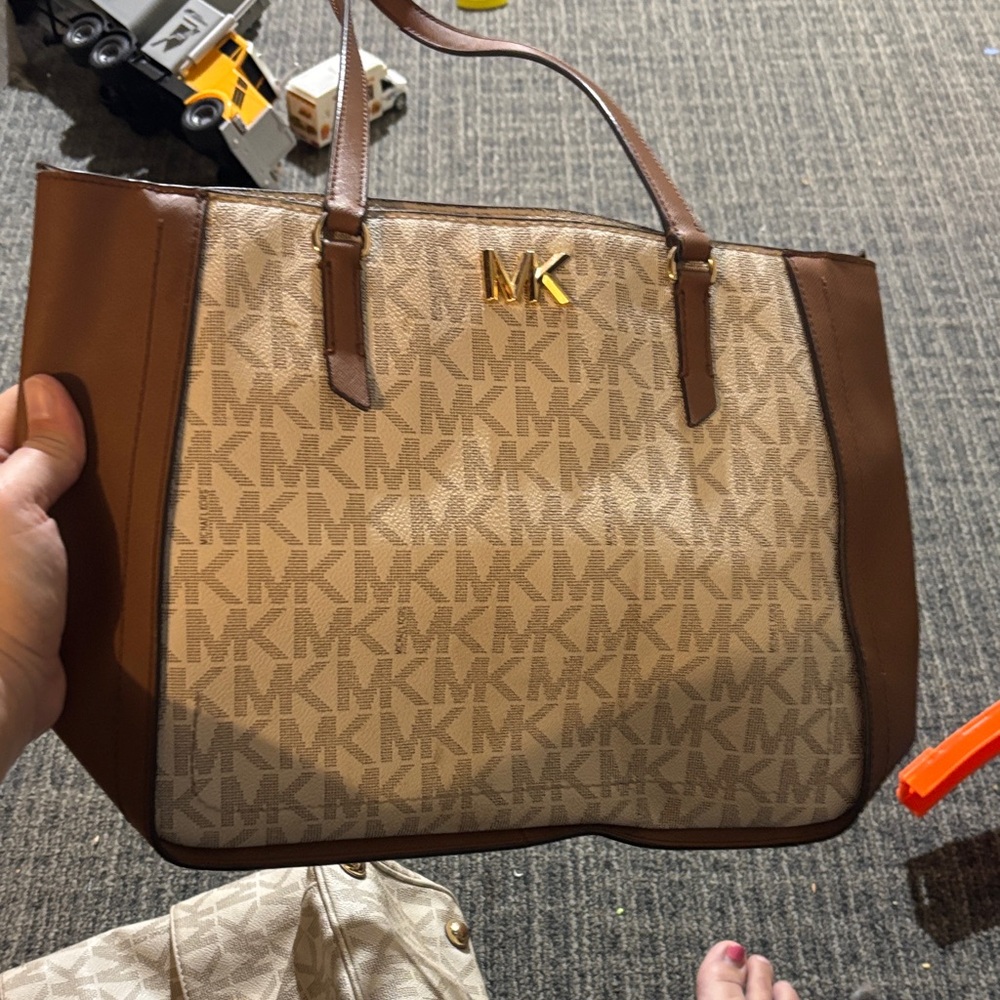 Michael Kors Tan and Brown Tote Bag